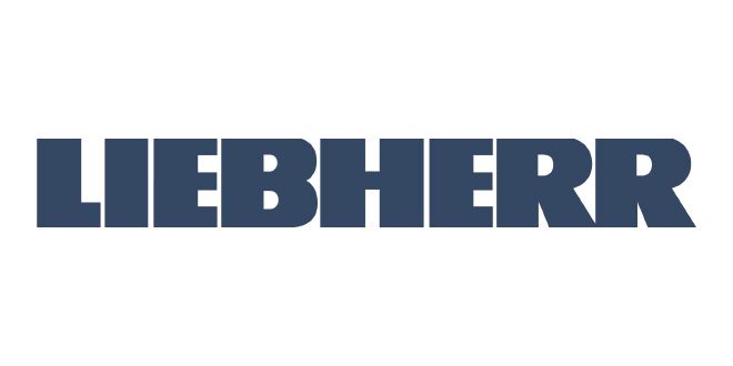 Liebherr-Logo in dunkelblauer Schrift auf weißem Hintergrund.