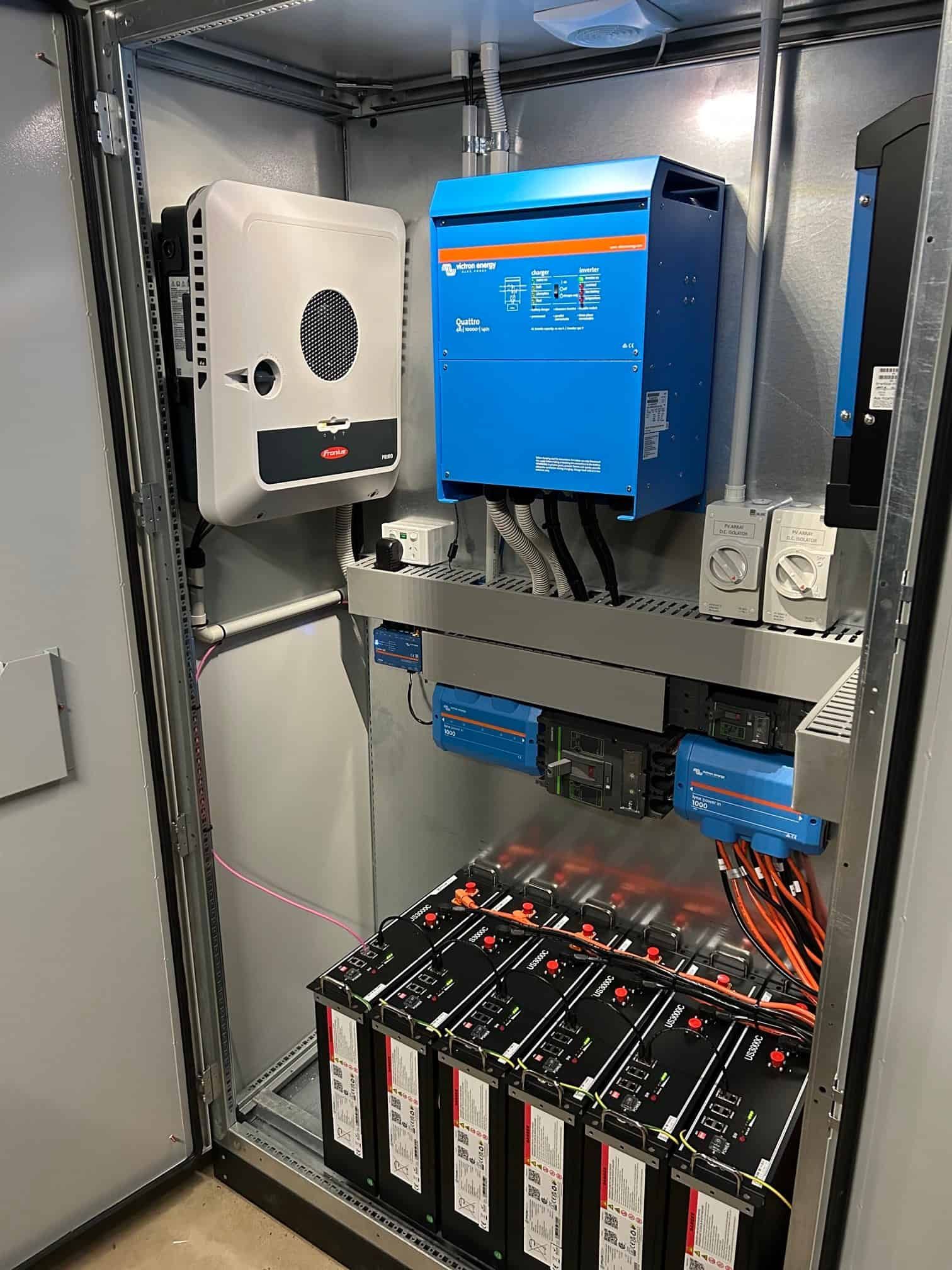 Room With A Lot Of Electrical Equipment And Batteries In It — Goulburn Solar In Goulburn, NSW