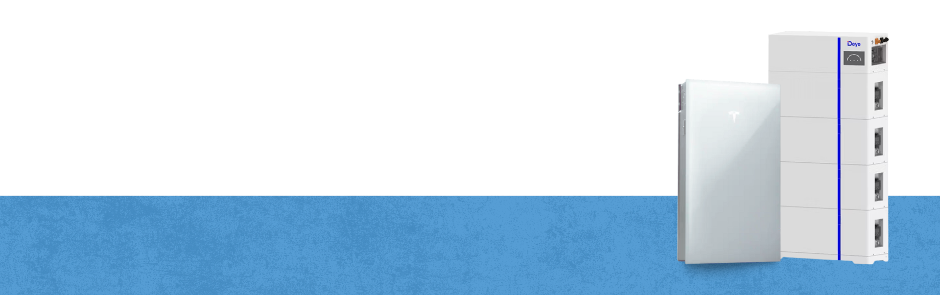 Batteries On Top Of A Blue Texture Ribbon — Goulburn Solar In Goulburn, NSW