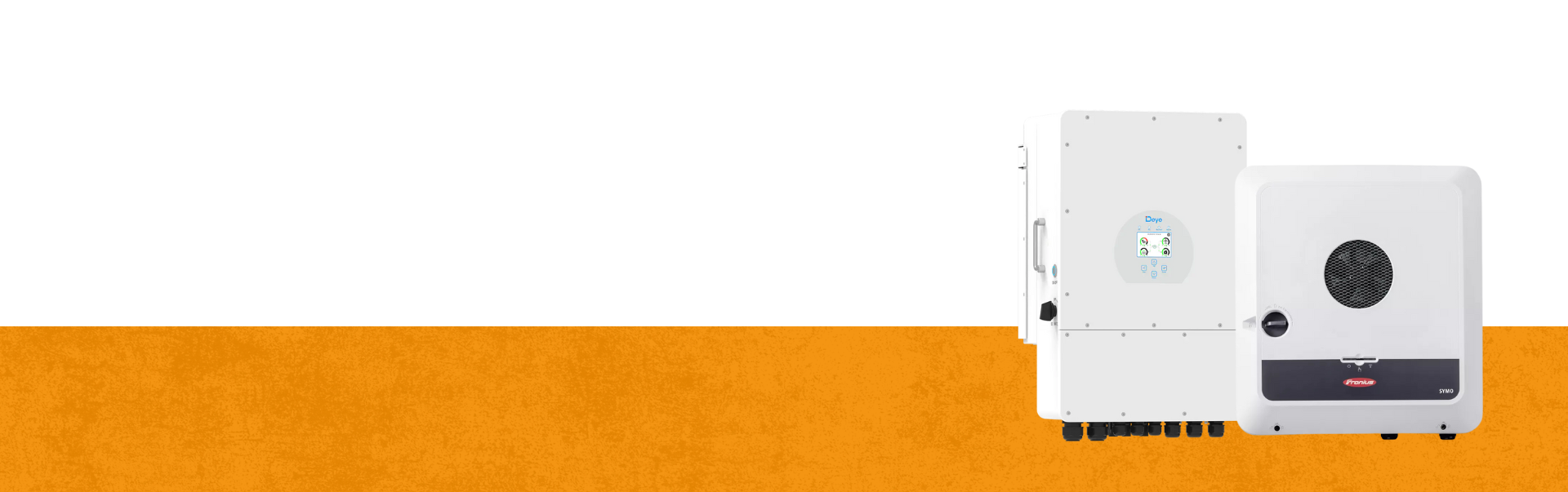 Inverters On Top Of A Orange Texture Ribbon — Goulburn Solar In Goulburn, NSW