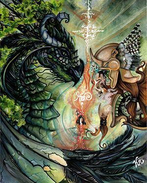 Emerald Forest Dragon Spirit Animal Medicine by Kristen Myers