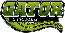 Gator Striping logo with green gator and text.