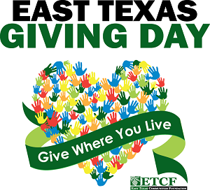 A poster for east texas giving day that says give where you live