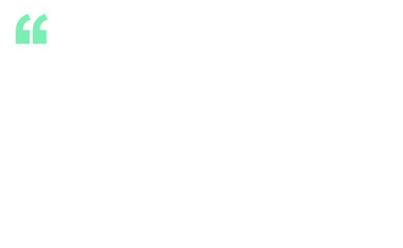 Quotation mark, light green, left side of screen.
