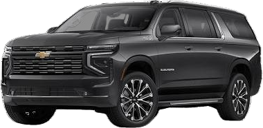 A black gmc yukon is shown on a white background.