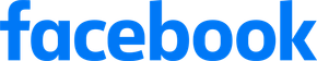 A blue facebook logo on a white background