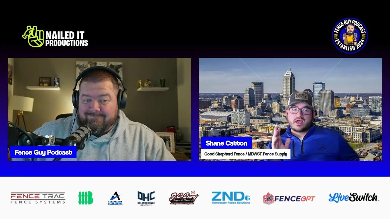 Two men in a podcast. One in a studio, the other with a city skyline backdrop, both facing the camera.