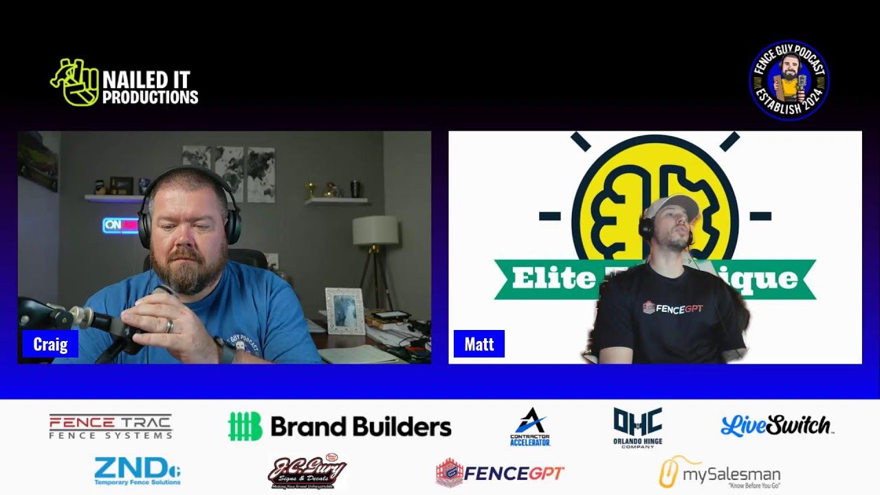 A split-screen video call features two speakers, Craig and Matt, with various company logos displayed below them.