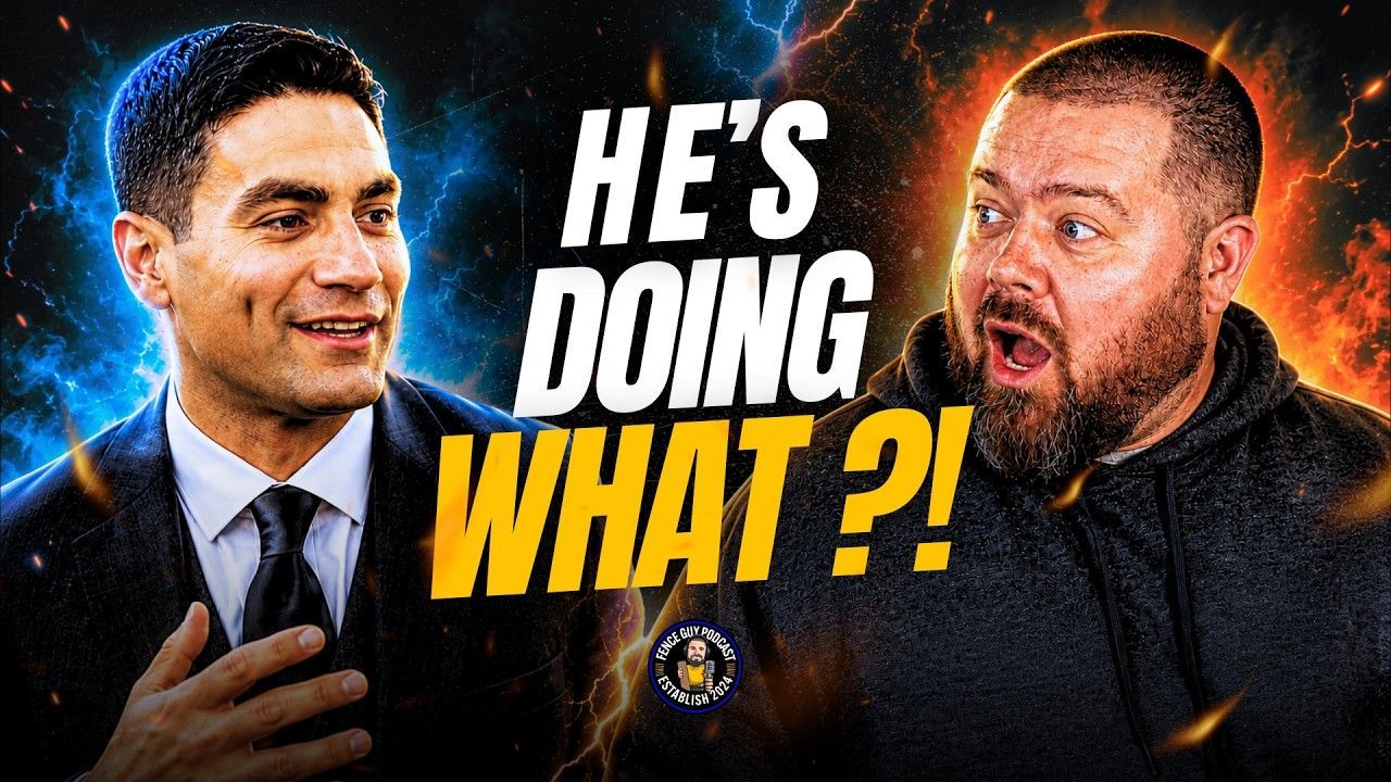 Two men facing each other with text “HE’S DOING WHAT?!” on a blue background