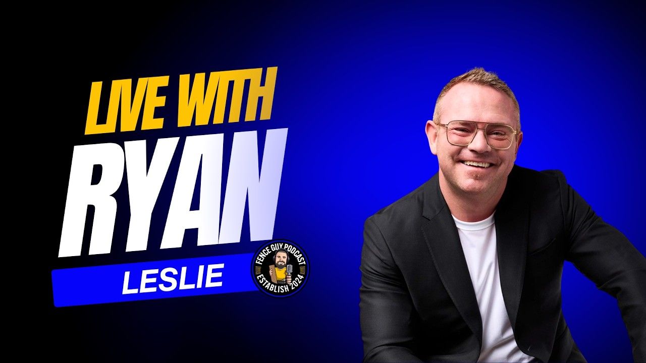 Promo graphic for “Live with Ryan Leslie” on blue background, featuring a smiling man in a black blazer.