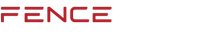 The word fence is written in red on a white background.
