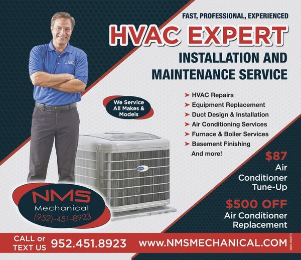 An advertisement for hvac expert installation and maintenance service