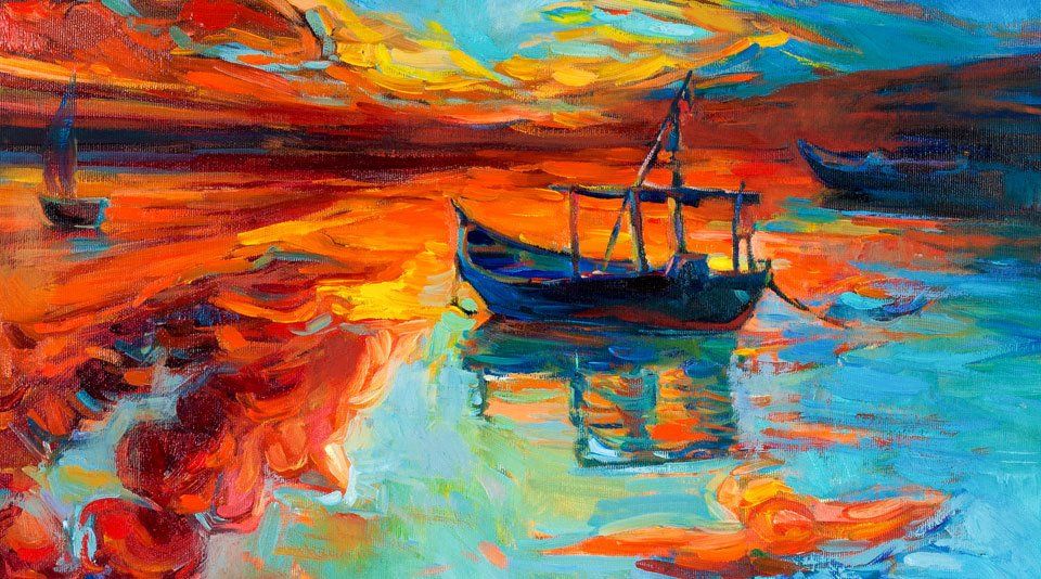 boat sailing during sunset