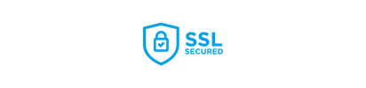 SSL secured logo with a blue shield and padlock.