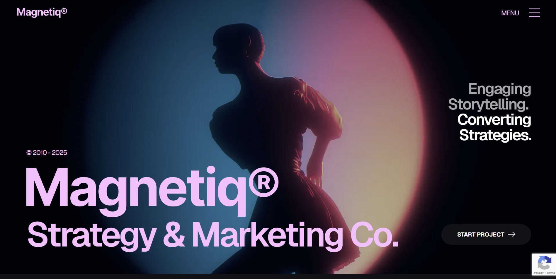 Website landing page featuring the logo 