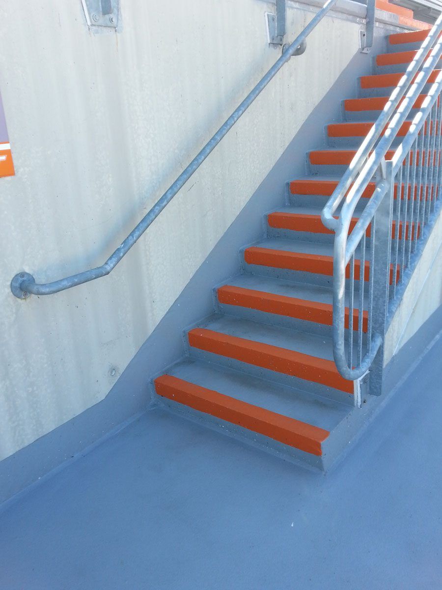 Stairs with Orange and Blue Epoxy — Richmond, VA — Epoxy Systems LLC