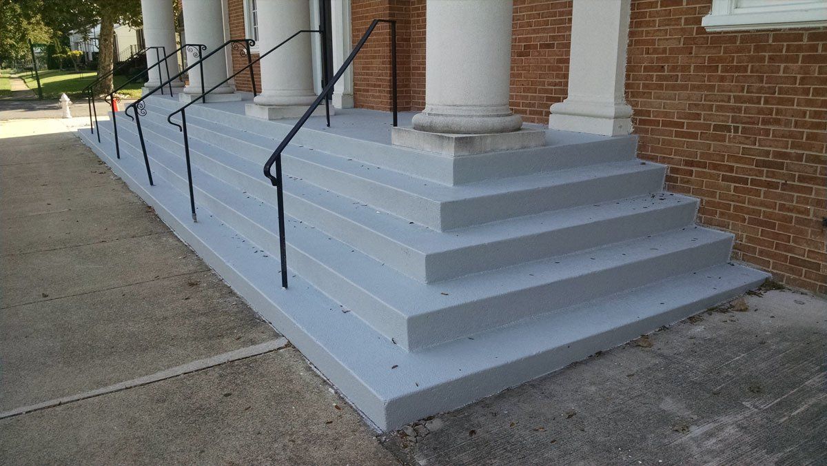 Side View of Baptist Church Stair After — Richmond, VA — Epoxy Systems LLC