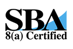 The logo for sba 8 ( a ) certified is black and blue.