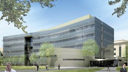 An artist 's impression of a large building with a lot of windows