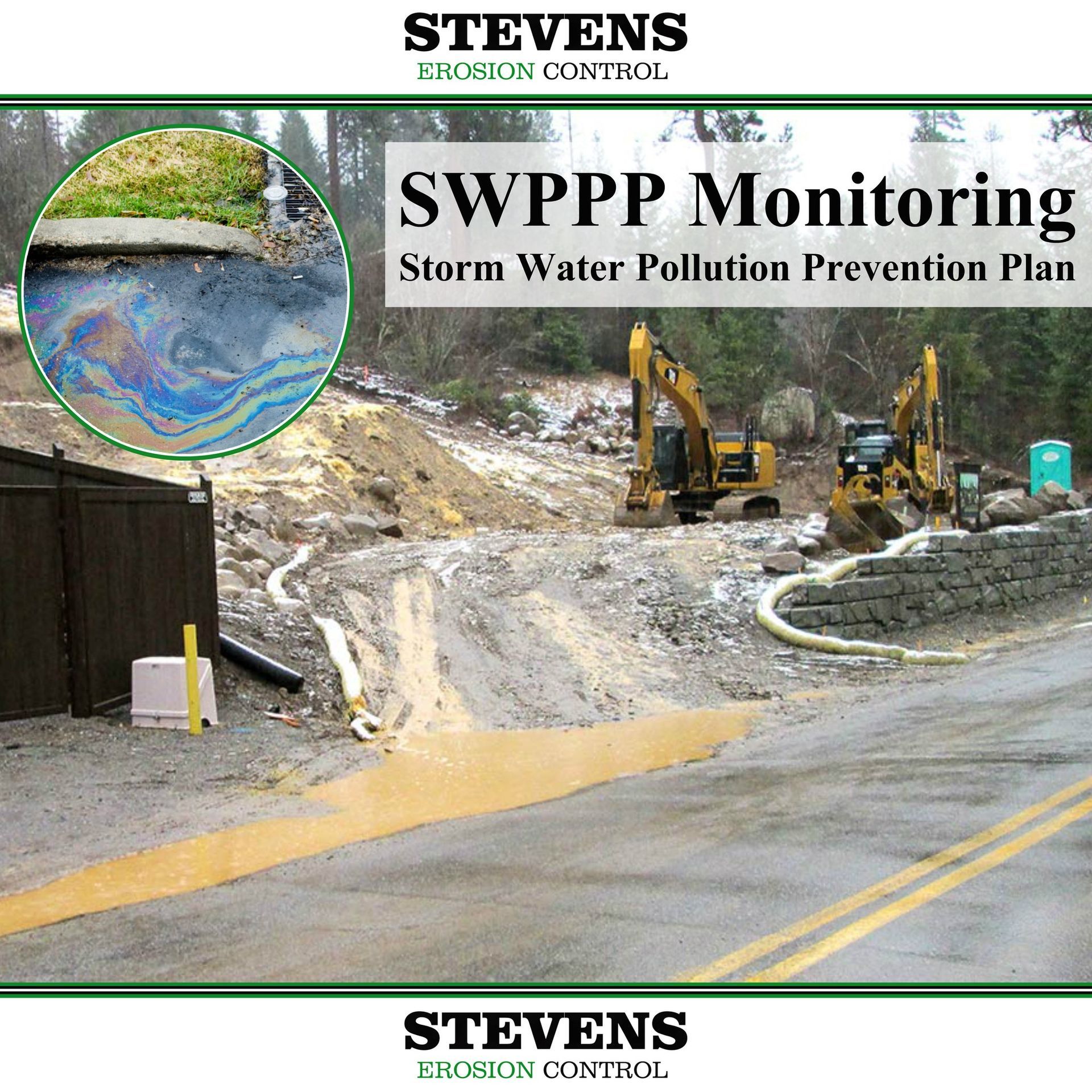 A poster for stevens swppp monitoring storm water pollution prevention plan