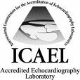 The logo for the accredited echocardiography laboratory.