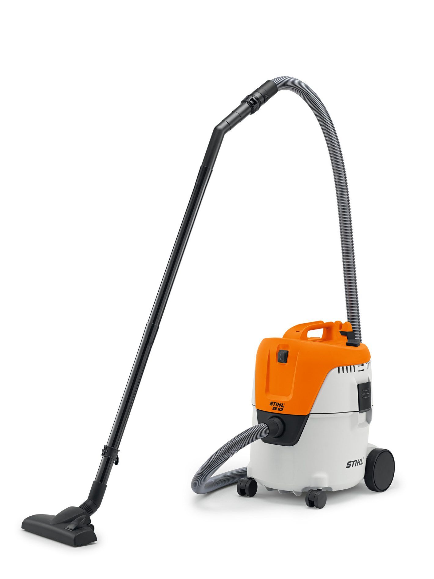 Orange and White Wet/dry Vacuum Cleaner With a Black Hose — Stihl Shop Atherton In Atherton, QLD
