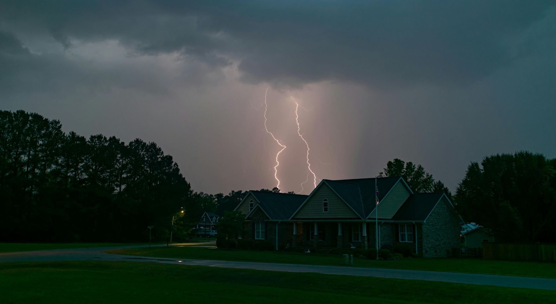 Lightning strike over home Linking County OH