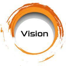 A circle with the word vision inside of it.