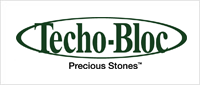The logo for techo-bloc precious stones is shown on a white background.