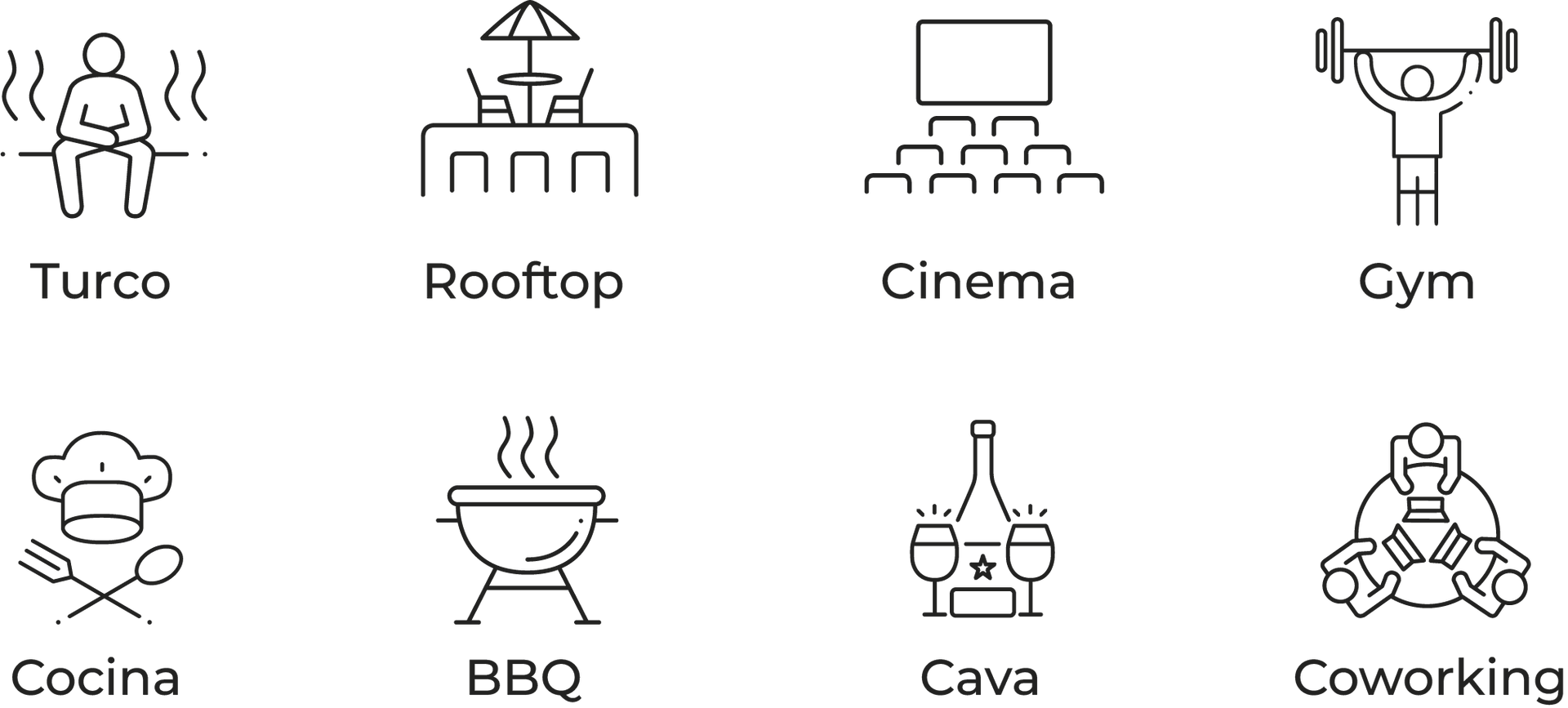 iconos usados en el sitio web 