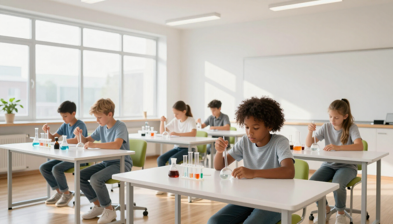 Primary school student focused on academic learning and cognitive development.