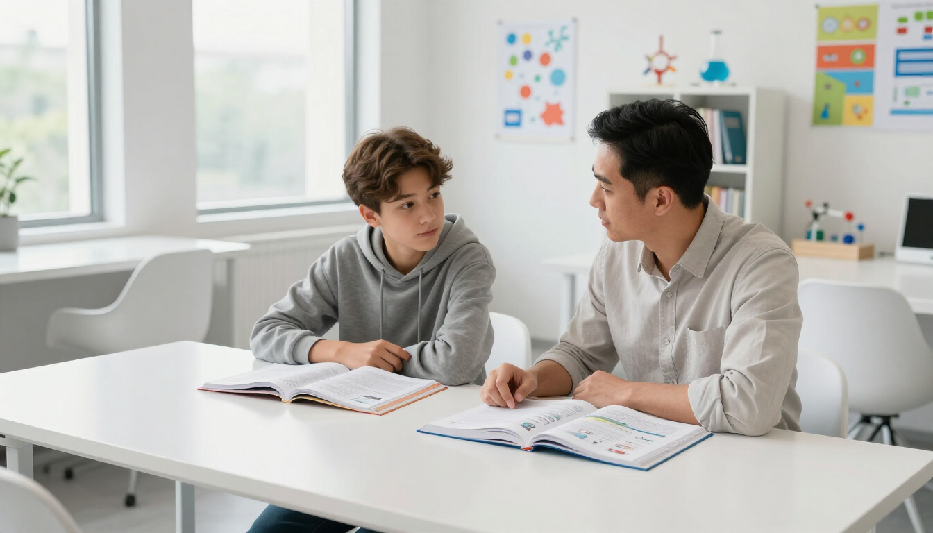 Student analyzing chemistry data on a laptop in a cafe