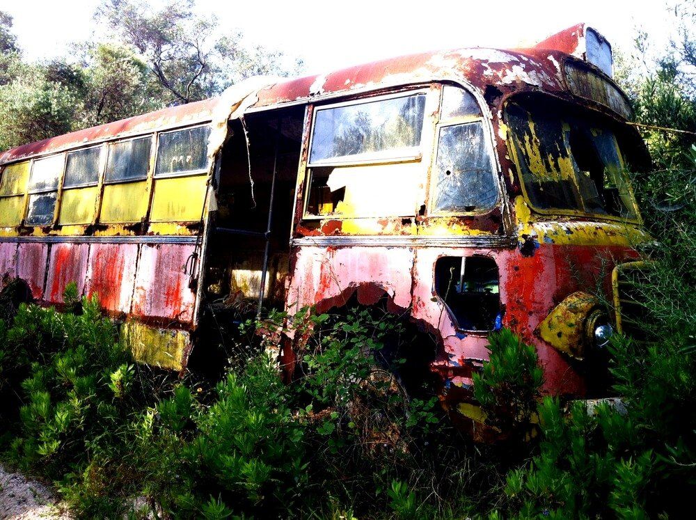 Old artistic bus