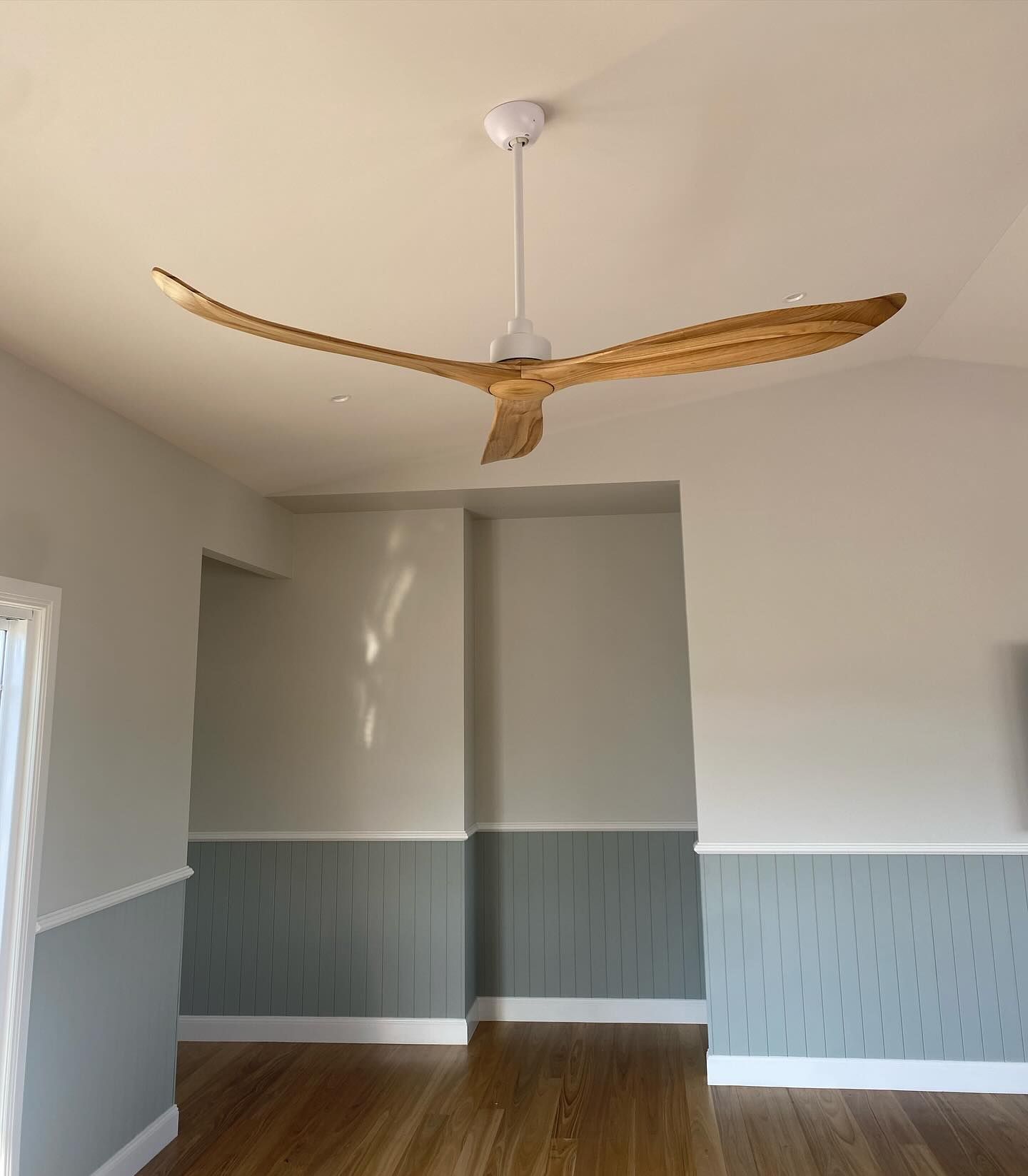 A Wooden Fan on a Ceiling — Brightway Lighting in Lismore, NSW