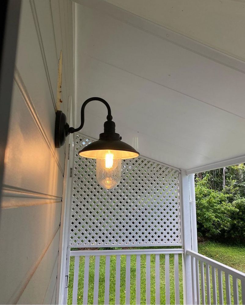 Black Barn-style Light Fixture, Illuminating the Area — Brightway Lighting in Lismore, NSW