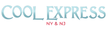 Logo for Cool Express NY & NJ featuring stylized blue text and red 