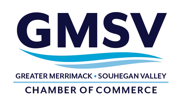 Logo for the Greater Merrimack Souhegan Valley Chamber of Commerce, blue letters