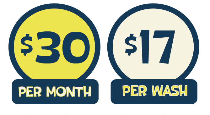 $30 per month - $17 per wash - pipeline car wash