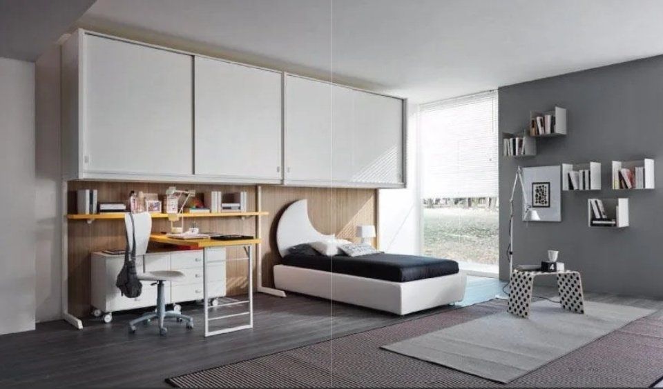 cameretta sui toni del bianco