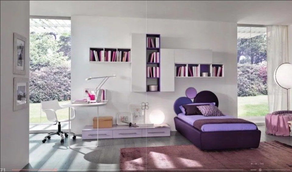 cameretta viola per bambine