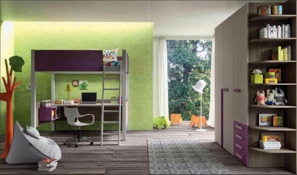 mobili verdi per la cameretta dei bimbi