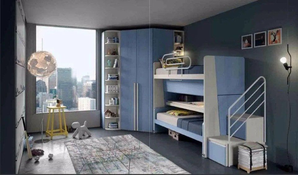 mobili azzurri per la cameretta dei bimbi