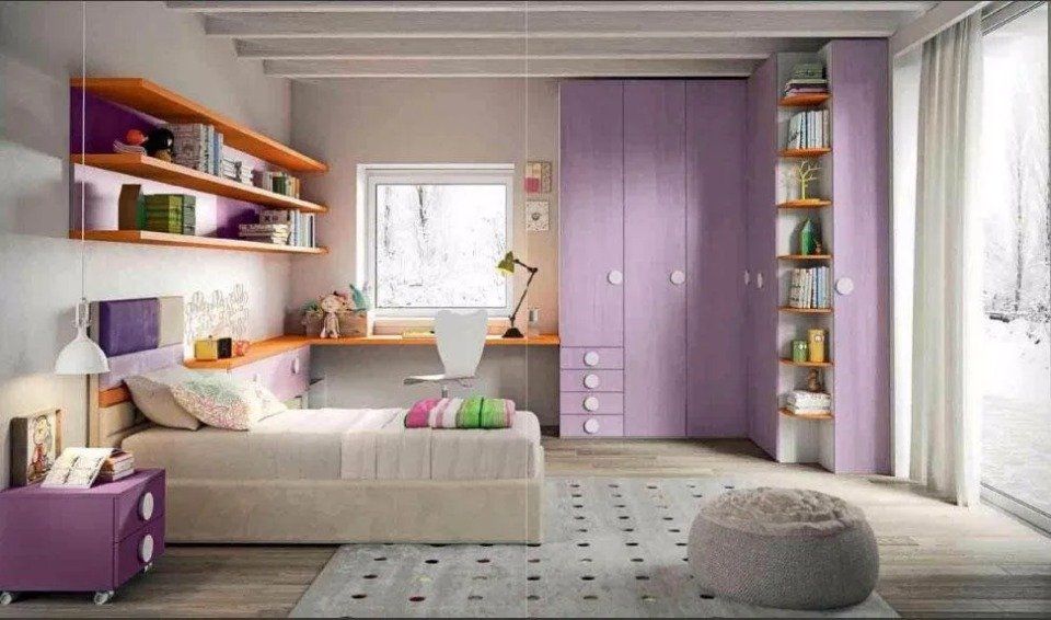 mobili viola per la cameretta dei bimbi