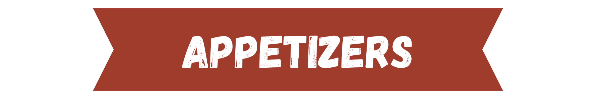 A red ribbon with the word appetizers on it.
