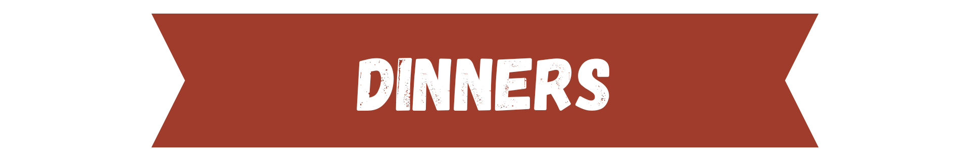 A red ribbon with the word dinners on it.