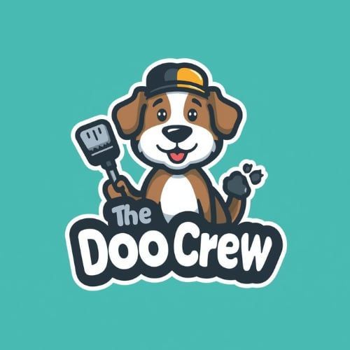 Cartoon dog with a paintbrush and paw print, wearing a hat. 