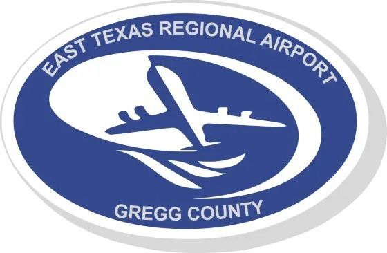 A logo for east texas regional airport gregg county