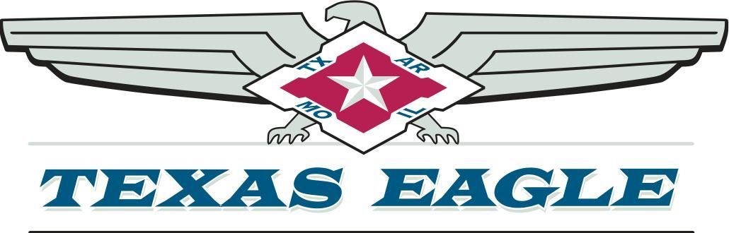 A logo for texas eagle with an eagle and a star