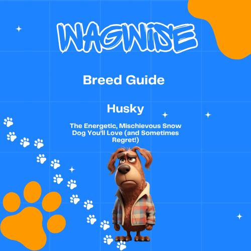 A poster for wagwise breed guide husky