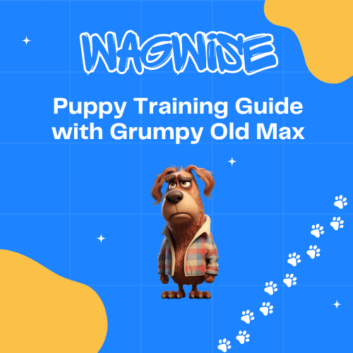 Wagwise puppy training guide with grumpy old max